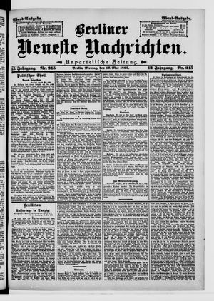 Berliner Neueste Nachrichten on May 16, 1892