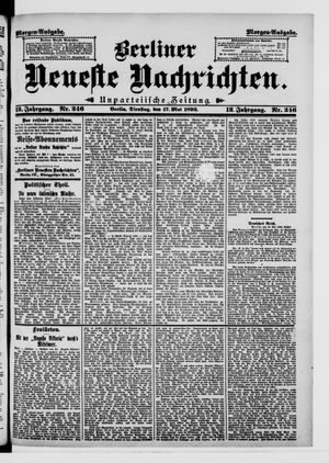 Berliner neueste Nachrichten vom 17.05.1892