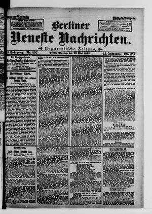 Berliner neueste Nachrichten on May 23, 1892