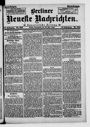 Berliner Neueste Nachrichten on May 28, 1892
