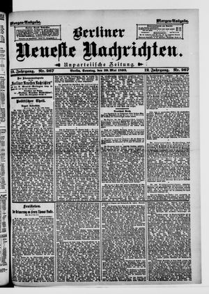 Berliner neueste Nachrichten on May 29, 1892