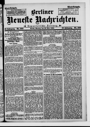 Berliner neueste Nachrichten on May 30, 1892
