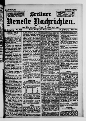 Berliner Neueste Nachrichten on Jun 7, 1892