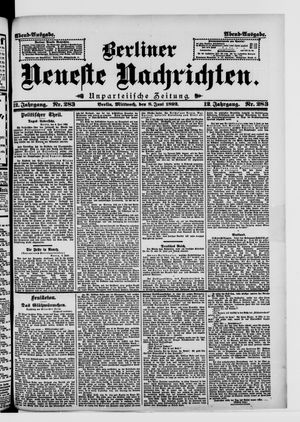 Berliner Neueste Nachrichten vom 08.06.1892