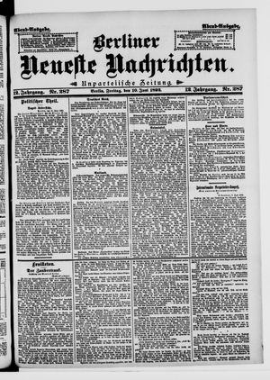 Berliner Neueste Nachrichten vom 10.06.1892