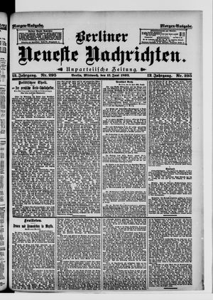 Berliner Neueste Nachrichten on Jun 15, 1892