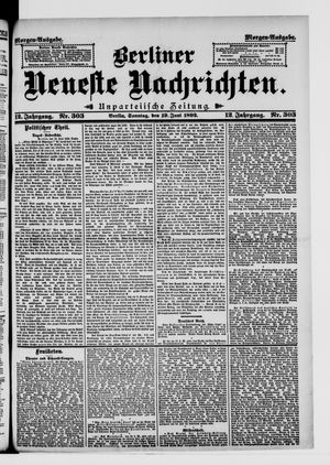 Berliner Neueste Nachrichten vom 19.06.1892