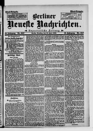 Berliner Neueste Nachrichten on Jun 21, 1892