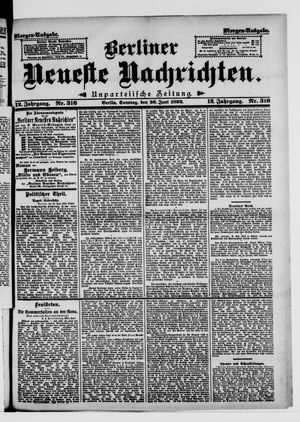 Berliner Neueste Nachrichten vom 26.06.1892