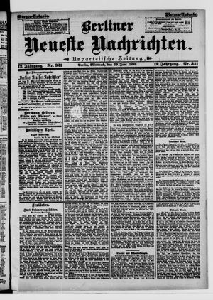 Berliner Neueste Nachrichten on Jun 29, 1892