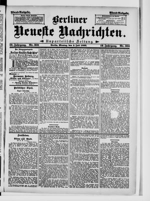 Berliner Neueste Nachrichten on Jul 4, 1892