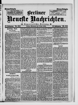 Berliner Neueste Nachrichten on Jul 6, 1892
