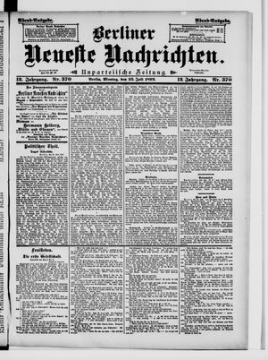Berliner Neueste Nachrichten on Jul 25, 1892