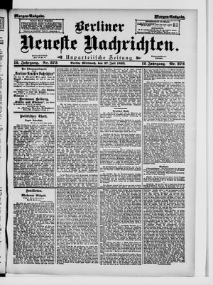 Berliner Neueste Nachrichten vom 27.07.1892