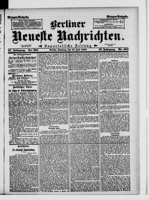 Berliner Neueste Nachrichten vom 31.07.1892