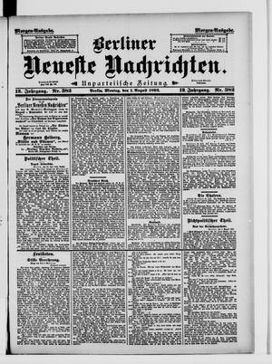 Berliner Neueste Nachrichten vom 01.08.1892