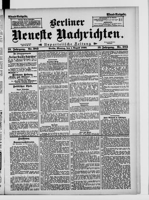 Berliner Neueste Nachrichten vom 01.08.1892