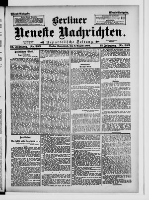 Berliner Neueste Nachrichten vom 06.08.1892