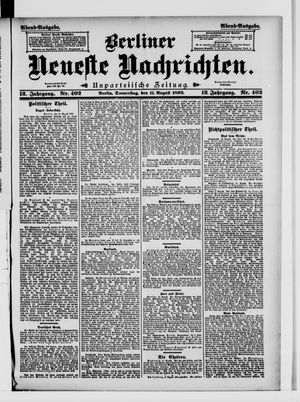 Berliner Neueste Nachrichten vom 11.08.1892