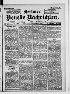 Berliner Neueste Nachrichten vom 13.08.1892