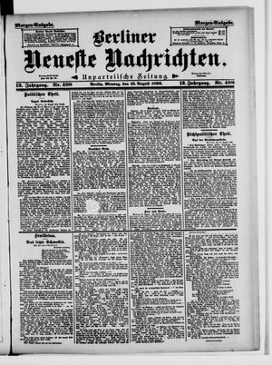 Berliner Neueste Nachrichten vom 15.08.1892