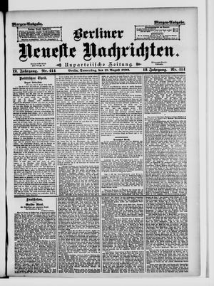 Berliner Neueste Nachrichten vom 18.08.1892