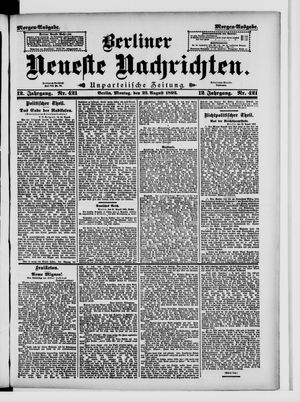 Berliner Neueste Nachrichten vom 22.08.1892