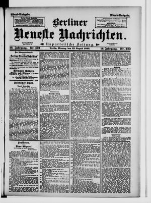 Berliner Neueste Nachrichten on Aug 22, 1892