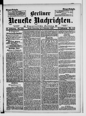 Berliner Neueste Nachrichten vom 01.09.1892