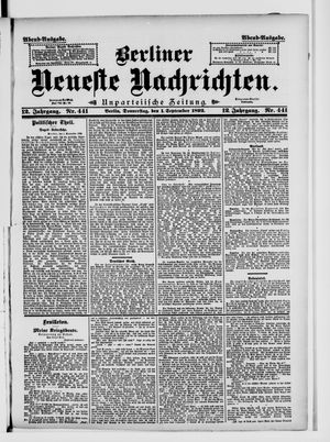 Berliner Neueste Nachrichten vom 01.09.1892