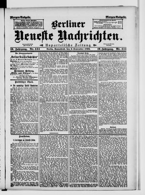 Berliner Neueste Nachrichten on Sep 3, 1892