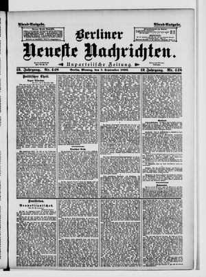 Berliner Neueste Nachrichten vom 05.09.1892