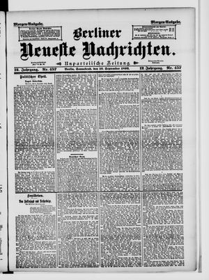 Berliner Neueste Nachrichten on Sep 10, 1892