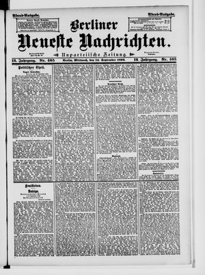 Berliner Neueste Nachrichten vom 14.09.1892