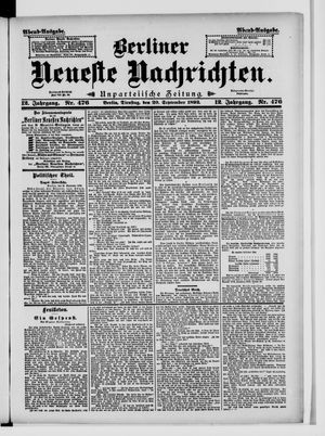 Berliner Neueste Nachrichten vom 20.09.1892