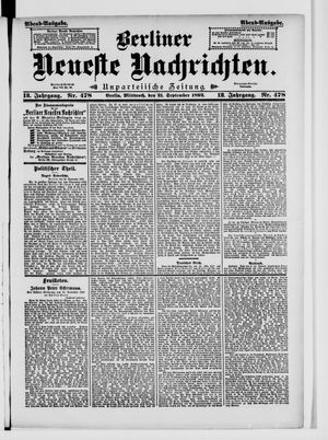 Berliner Neueste Nachrichten vom 21.09.1892