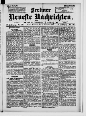 Berliner Neueste Nachrichten vom 24.09.1892