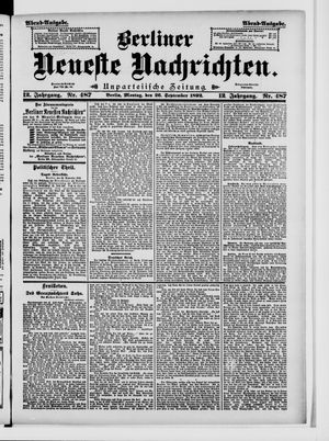 Berliner Neueste Nachrichten vom 26.09.1892