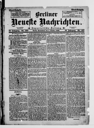 Berliner Neueste Nachrichten vom 01.10.1892