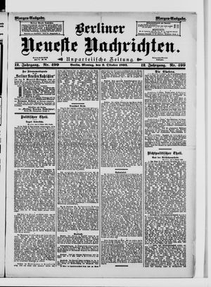 Berliner Neueste Nachrichten vom 03.10.1892