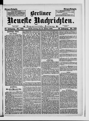Berliner Neueste Nachrichten vom 14.10.1892