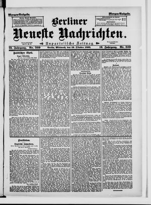 Berliner Neueste Nachrichten vom 19.10.1892