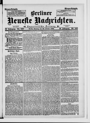 Berliner Neueste Nachrichten vom 23.10.1892