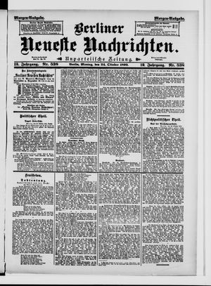 Berliner Neueste Nachrichten vom 24.10.1892
