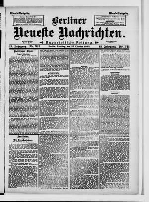Berliner Neueste Nachrichten vom 25.10.1892