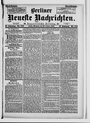 Berliner Neueste Nachrichten vom 26.10.1892