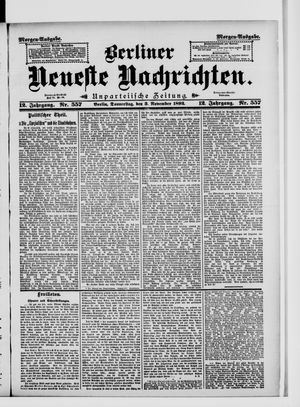 Berliner Neueste Nachrichten vom 03.11.1892