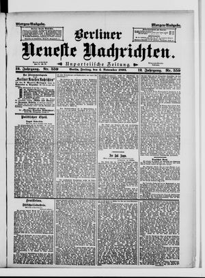 Berliner Neueste Nachrichten vom 04.11.1892