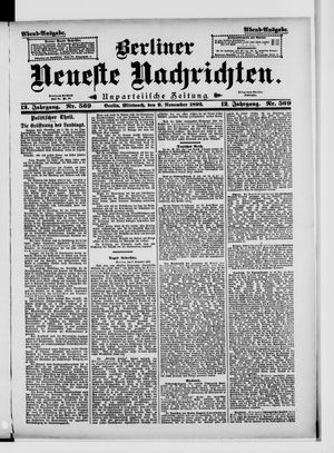 Berliner Neueste Nachrichten vom 09.11.1892