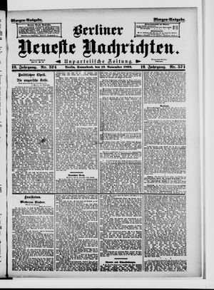Berliner Neueste Nachrichten vom 12.11.1892